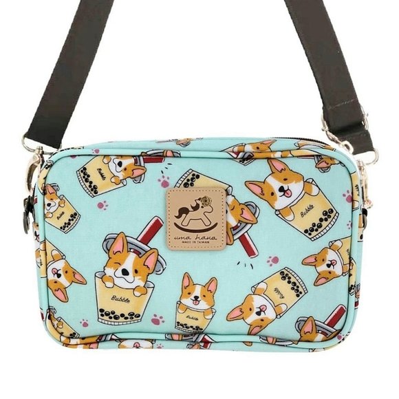 Uma Hana Handbags - Waterproof Boba Corgi Rectangle Crossbody Shoulder Phone Purse